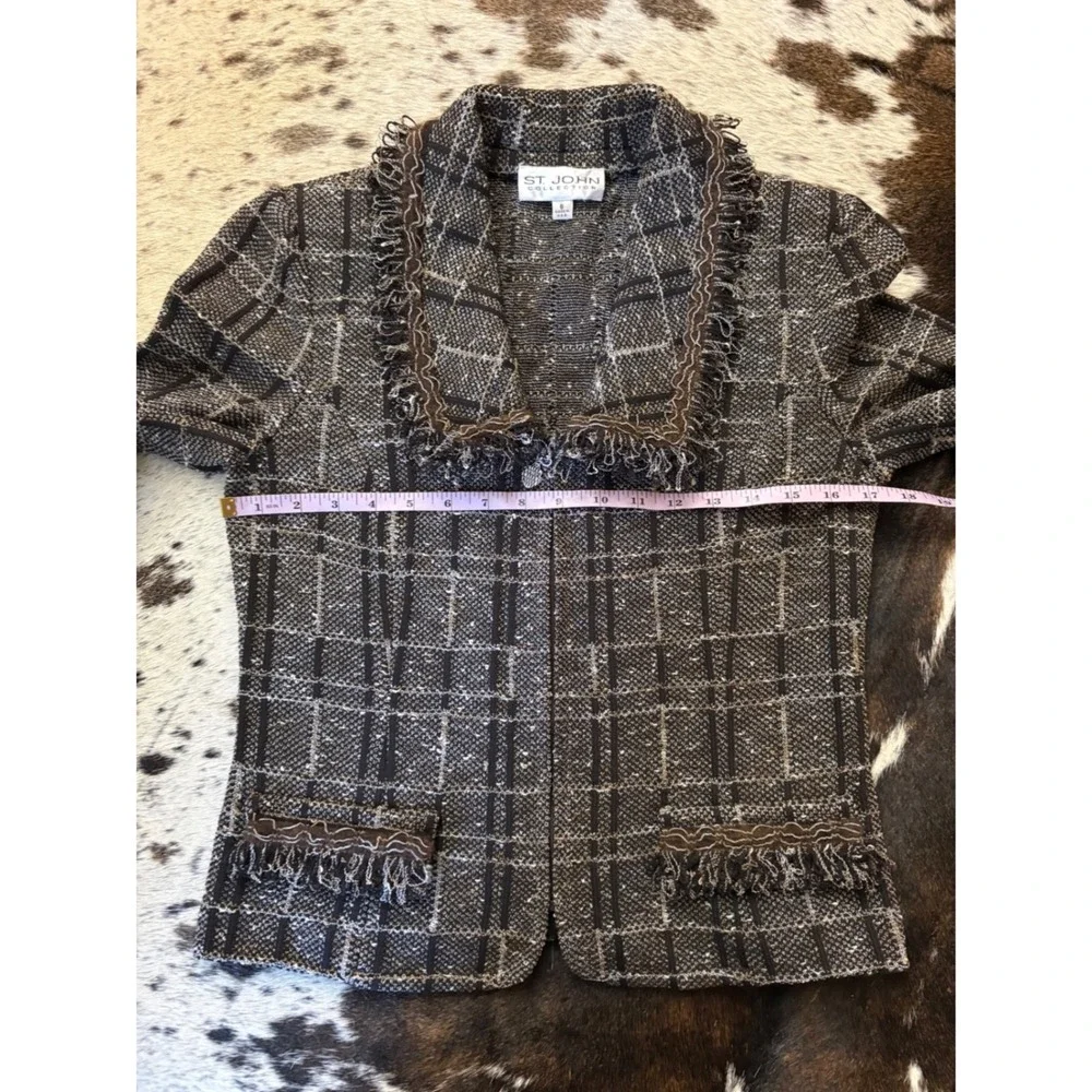 ST JOHN Collection‎ Tweed Skirt Jacket Suit Set Size 6